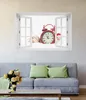 Wallario Poster mit Fenster-Illusion: Wecker mit Schneemann Produktbild-Vorschau 2