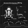 A diagram showing the dimensions of a gaming chair. Produktbild-Vorschau