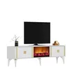 Skye Decor, Doruk Fireplace - White, Gold, TV-Ständer, Produktbild-Vorschau 3