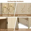 Collage of close-up images showing hardware details of a wooden cabinet. Podgląd zdjęcia produktu