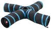 vidaXL Katzentunnel 4-Wege Schwarz und Blau 25 cm Polyester Produktbild-Vorschau 6