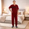 Pyjama Herren lang Schlafanzug Schlafkleidung Nachtwäsche, Produktbild-Vorschau 2