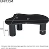 A black coffee table with dimensions indicated by lines and numbers. Voir les images du produit