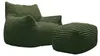 Softsessel Adina mit Hocker Grün Sitzsack Bodensessel 103 x Produktbild-Vorschau 3