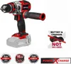 A cordless drill with a battery and charger not included indicator, and warranty badges. Produktbild-Vorschau
