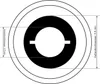 A diagram showing concentric circles with measurements, indicating dimensions of a circular object. Produktbild-Vorschau
