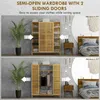 HOMCOM Armoire penderie en bambou armoire de rangement avec Voir les images du produit 5