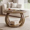 80 cm runder Couchtisch mit Stauraum, Skulptural Produktbild-Vorschau 3