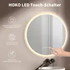 HOKO LED Wandspiegel Rund 80 cm Anti-fog Uhr Modernes Produktbild-Vorschau 8