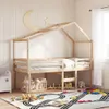 vidaXL Hochbett mit Dach 90x190 cm Massivholz Kiefer Produktbild-Vorschau 2