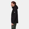 Mammut Crater IV HS Hooded Jacket in Schwarz; seitliche Ansicht eines Mannes; der die Jacke trägt. Produktbild-Vorschau