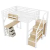 Flieks Etagenbett 140x200cm mit Schreibtisch und Led, Produktbild-Vorschau 9