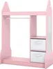 COSTWAY 81x38x107 cm detská šatníková skriňa so zrkadlom, Náhľad obrázku produktu 8