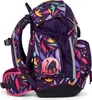 A purple backpack with a colorful leaf and panther pattern, shown from the side. Náhľad obrázku produktu
