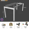 Diagram of a table base with dimensions and feature icons. Náhľad obrázku produktu