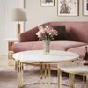 Runder Couchtisch 2in1 LORI goldener Chrom Hochglanz Produktbild-Vorschau 2