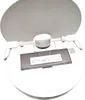 The top view of a white robot vacuum cleaner with its lid open. Voir les images du produit
