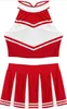 Damen Cheerleader Kostüm Gr. XXL Crop Top & Faltenrock Produktbild-Vorschau 4