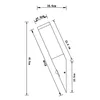A technical drawing with dimensions of a wall lamp. Produktbild-Vorschau