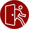 A graphic icon depicting a person exiting a door. Anteprima dell’immagine prodotto