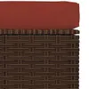 vidaXL Gartenhocker mit Kissen Braun 70x70x30 cm Poly Produktbild-Vorschau 4