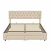 Cama con somier y estructura de boxspring, tapizada, de Vista previa de la imagen del producto 9