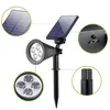 A solar-powered LED spotlight with multiple close-up views highlighting its features. Voir les images du produit