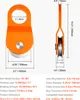 Product dimensions and specifications for an orange pulley system. Náhled obrázku produktu