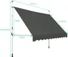 Diagram showing the dimensions of a gray awning. Náhľad obrázku produktu