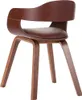 vidaXL Jedálenská stolička Brown Bent Wood and Faux Leather Náhľad obrázku produktu 3
