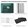 A collage of four images showing different features and accessories of a pop-up gazebo. Produktbild-Vorschau