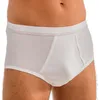 Herren Slip mit Eingriff Doppelripp weiß vorne Produktbild-Vorschau