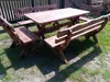 Rustikale Gartenmöbel 170-SI-Teak, aus geflammtem Holz – Produktbild-Vorschau 3