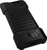 A black external SSD enclosure with a textured surface and a prominent logo. Produktbild-Vorschau
