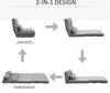 HOMCOM Bodenstuhl 2-in-1 Bodensessel Bett mit Rückenlehne 3 Produktbild-Vorschau 4