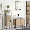 vidaXL Badezimmermöbel-Set mit Regal mit Tür 3 pcs Braun Produktbild-Vorschau 4
