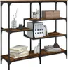 vidaXL Stolik konsola dąb wędzony 103x32x95 cm materiał Podgląd zdjęcia produktu 3