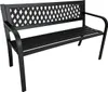 A black metal garden bench shown from a three-quarter angle against a white background. Produktbild-Vorschau