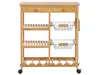 BELIANI Servierwagen Hellbraun Bambusholz 80 x 67 x 37 cm Produktbild-Vorschau 4