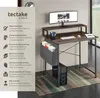 Table de bureau avec étagère de rangement et poche en tissu Voir les images du produit 2