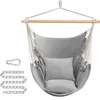 A hanging chair with two cushions and metal chain accessories against a white background. Náhled obrázku produktu
