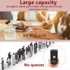 A split image showing people in a cafe and a queue of people, with text overlays. Podgląd zdjęcia produktu