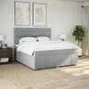 vidaXL Lit boxspring avec matelas gris clair 180x200 cm Voir les images du produit 3