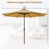 COSTWAY 300cm Sonnenschirm mit Solar-LED-Beleuchtung Produktbild-Vorschau 3