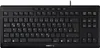 A black CHERRY TAS STREAM keyboard is shown from a front-facing, slightly elevated angle against a black background. Náhľad obrázku produktu