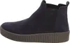 A side view of a single navy blue Chelsea boot with a thick, textured sole. Voir les images du produit