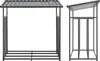 A product shot of a metal firewood rack with a roof, shown from two different angles. Voir les images du produit