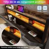 OKWISH Lit avec rangement 160x200 cm - Lit double rembourré Voir les images du produit 5