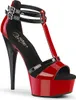 DELIGHT-663 Damen Sandale von Pleaser, Rot-Schwarz EU 40, Produktbild-Vorschau 1