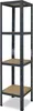 A tall, four-shelf metal storage rack with wooden shelves, shown against a white background. Produktbild-Vorschau